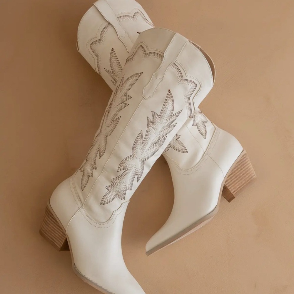 Women's Western Heeled Boots - Picture 6 of 10